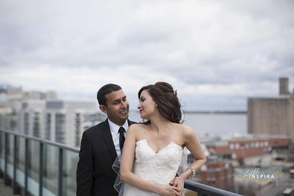 toronto rooftop terrace wedding picture
