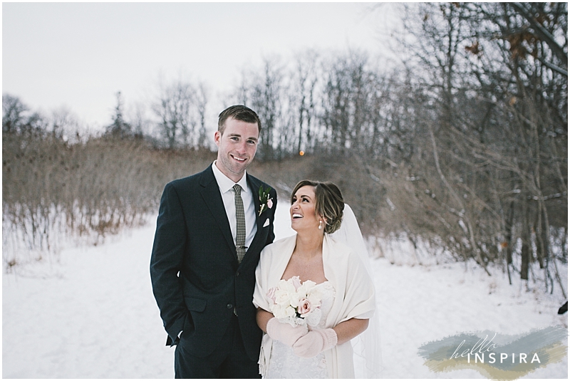guelph bride and groom winter wedding