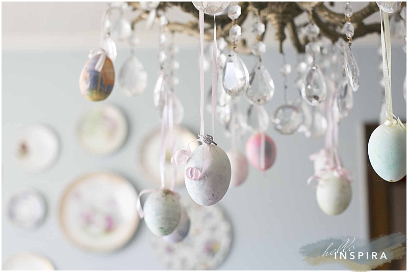 engagement ring and easter eggs photo idea