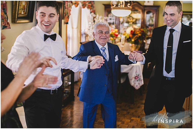 greek line dancing wedding photos