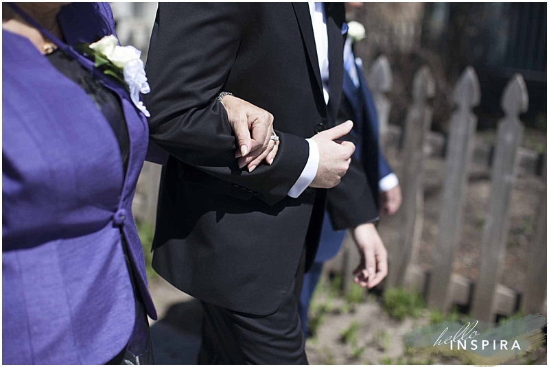 mother and son wedding moment