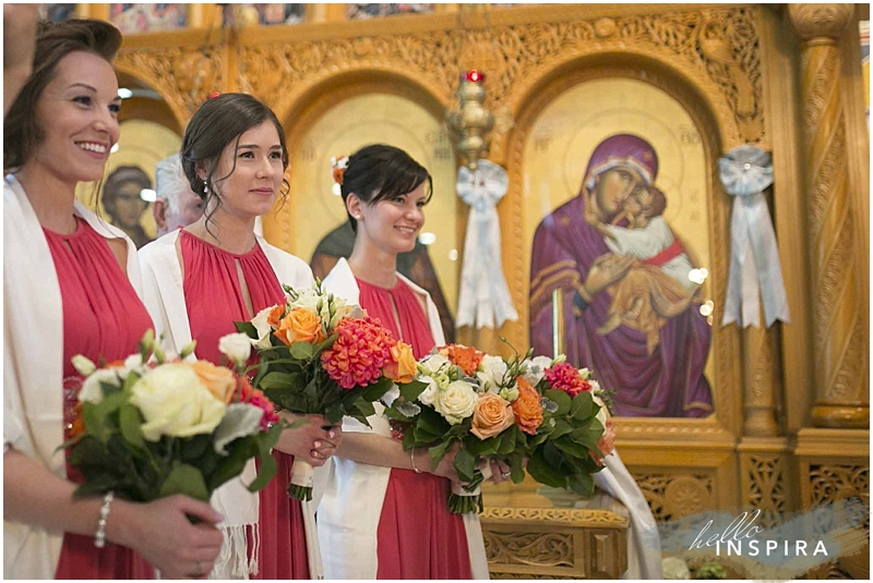 toronto bridesmaids in coral