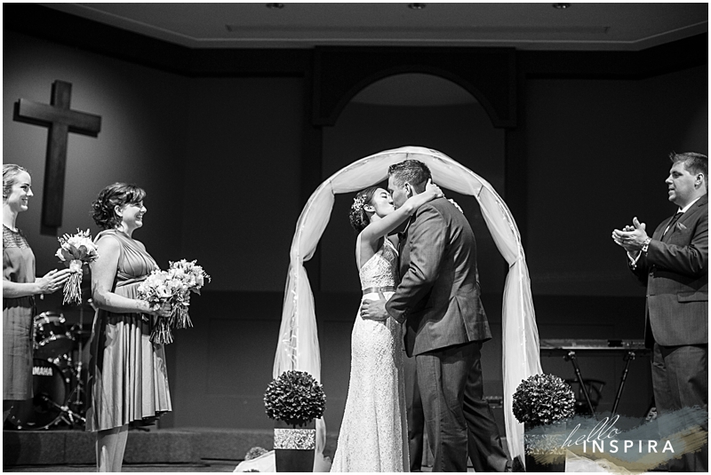 first kiss wedding ceremony photo