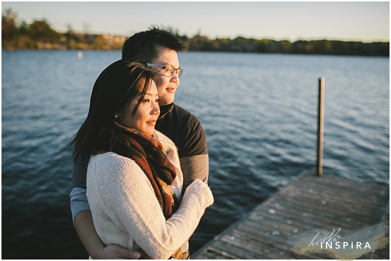 sunset engagement session muskoka